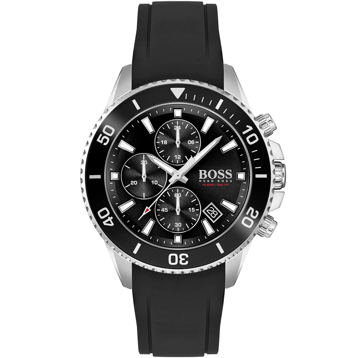 1513912-hugo-boss-watch-men-black-dial-rubber-strap-quartz-battery-analog-chronograph-10-bar-330-ft-admiral Montre Hugo Boss 1513912 – Image 1